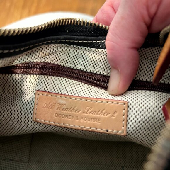 Dooney & Bourke Vintage All Weather Leather Pebble Black & Tan Bag - Picture 7 of 10